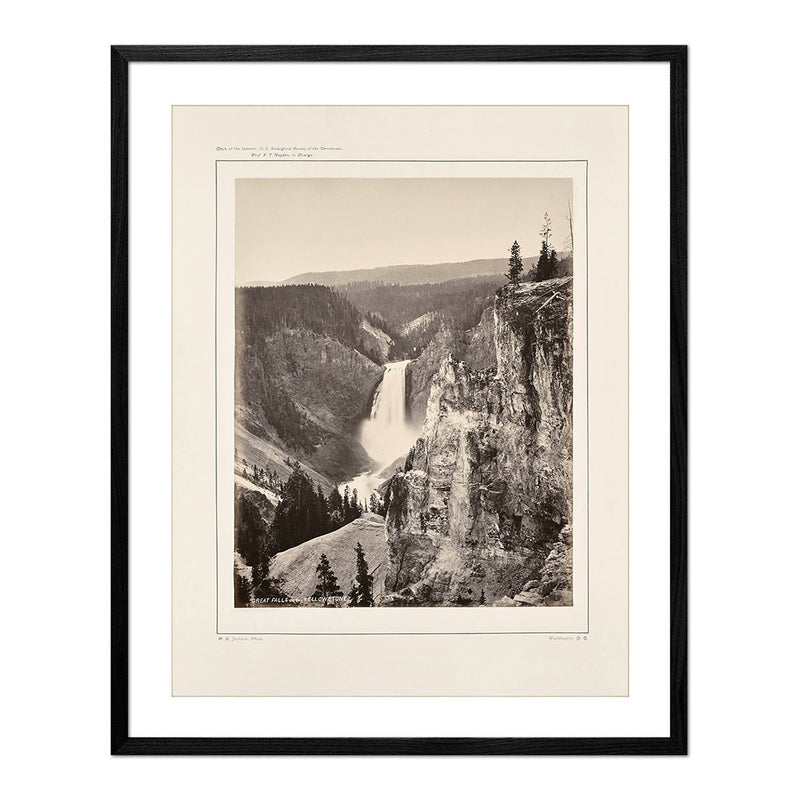 Lower Falls of the Yellowstone, Distant View, Yellowstone 1873 - Muir Way - Photograph