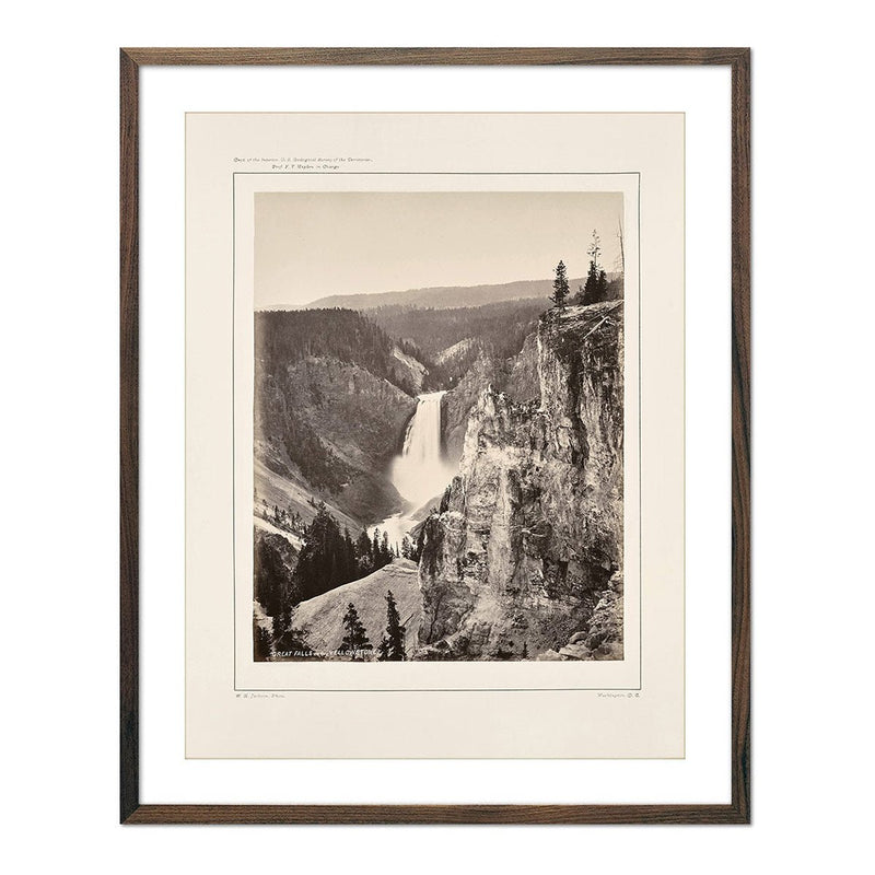 Lower Falls of the Yellowstone, Distant View, Yellowstone 1873 - Muir Way - Photograph