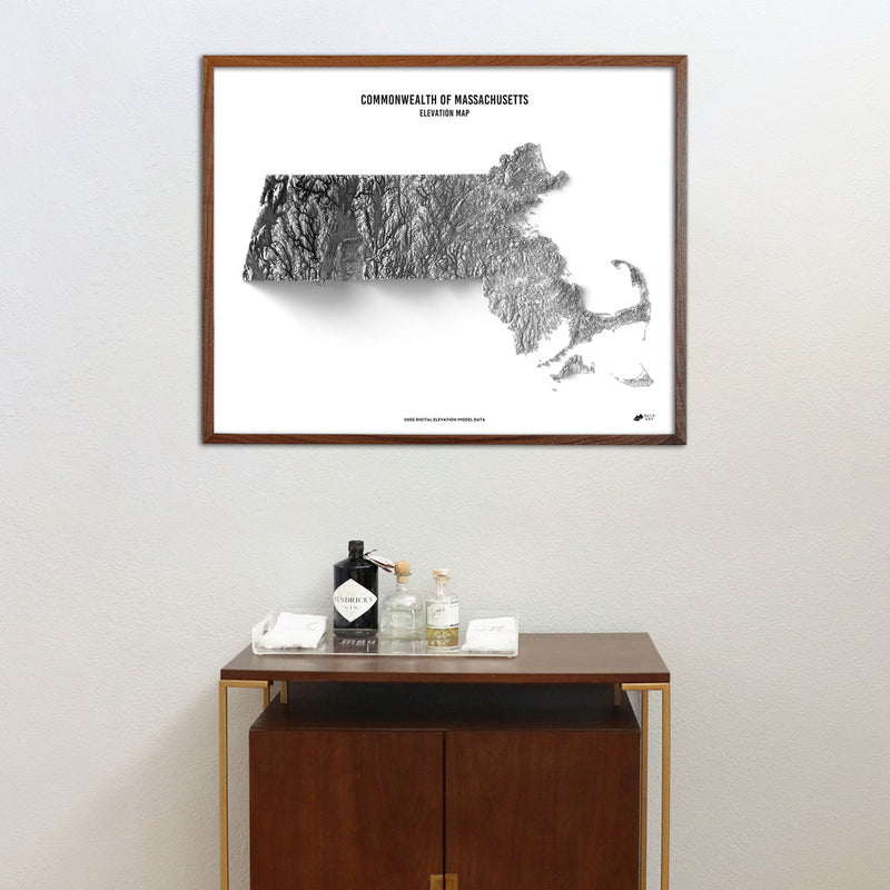 Massachusetts Elevation Map - Muir Way - Elevation