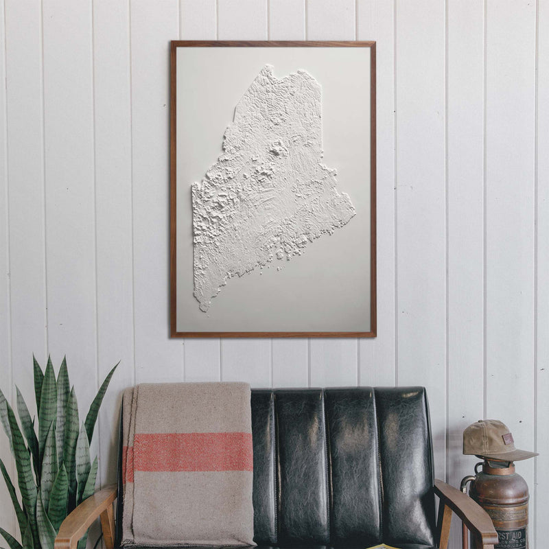 Maine 3D Raised Relief Map - Muir Way - 3D