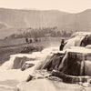 Mammoth Hot Springs on Gardiner's River with Man, Yellowstone 1873