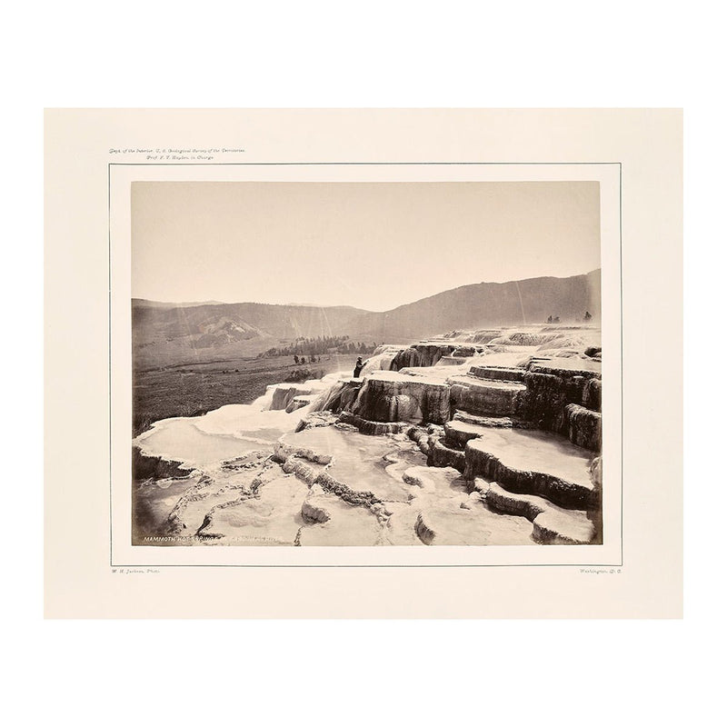 Photograph of Mammoth Hot Springs on Gardiner's River with Man