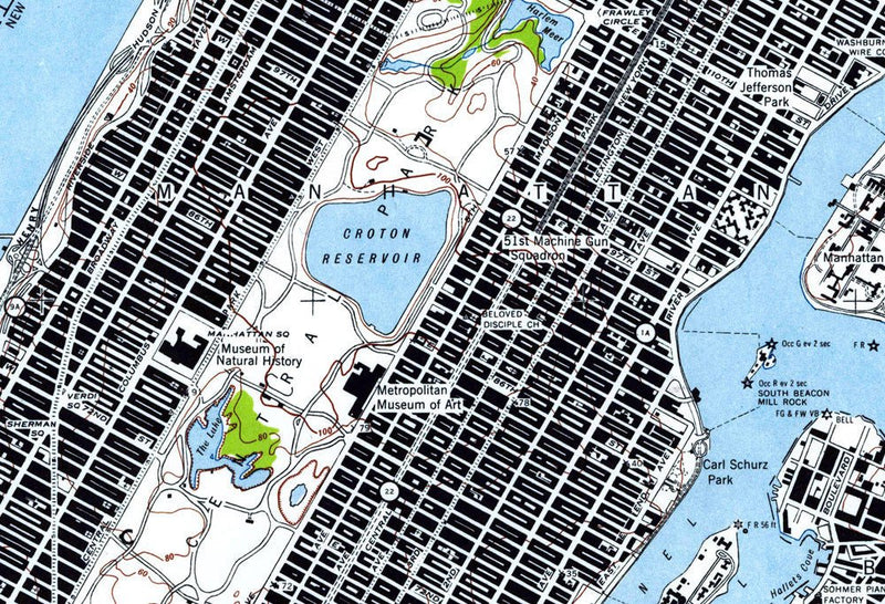 Manhattan, NY 1947 USGS Map - Muir Way - Vintage Map