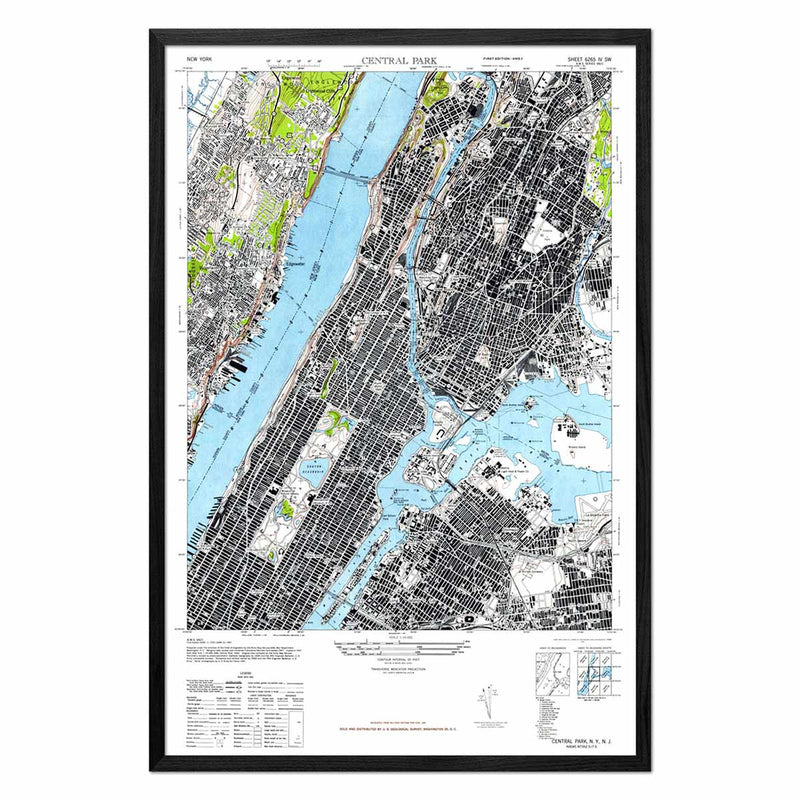Manhattan, NY 1947 USGS Map - Muir Way - Vintage Map