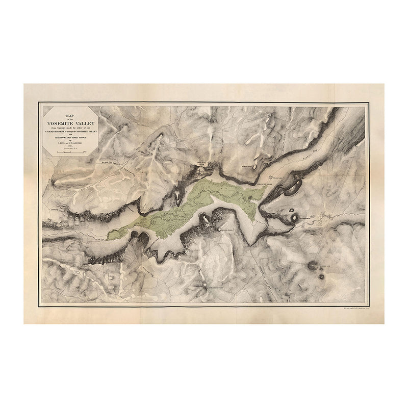 Map of Yosemite Valley 1868 - Muir Way - 