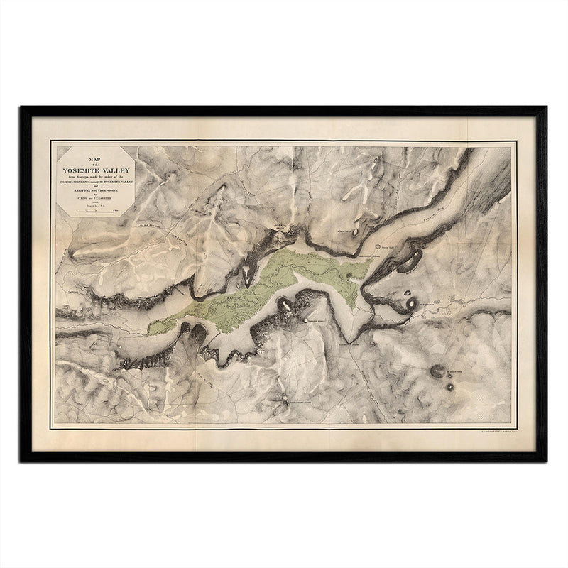 Map of Yosemite Valley 1868 - Muir Way - 