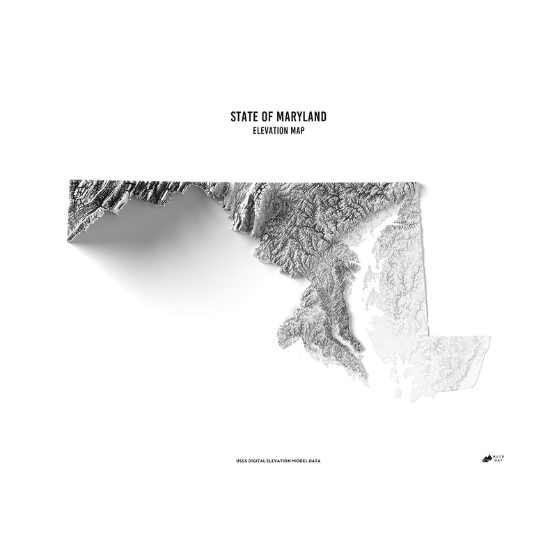 Maryland Elevation Map - Muir Way - Elevation