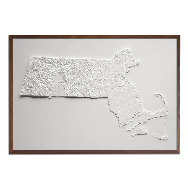 Massachusetts 3D Raised Relief Map - Muir Way - 3D