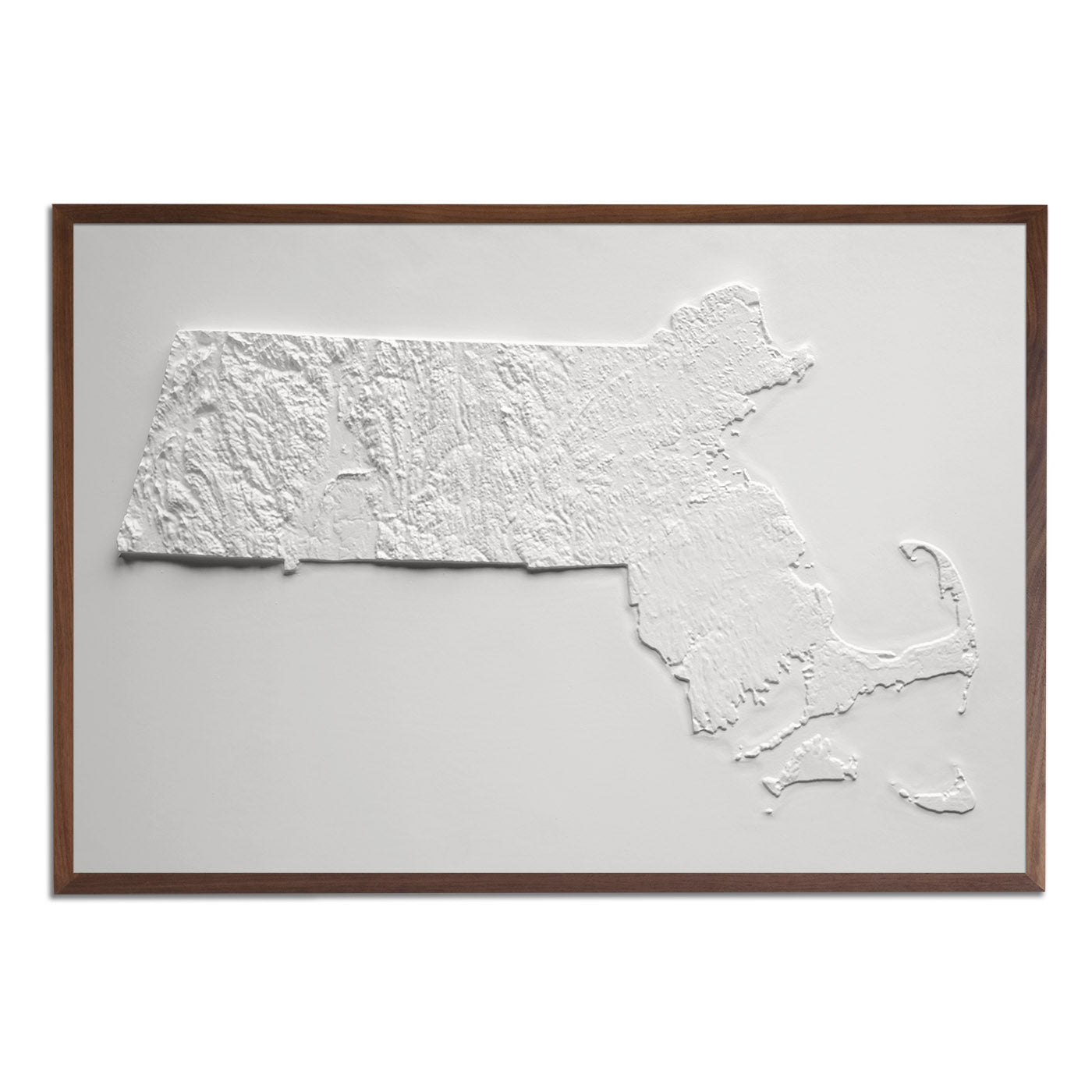Massachusetts 3D Raised Relief Map