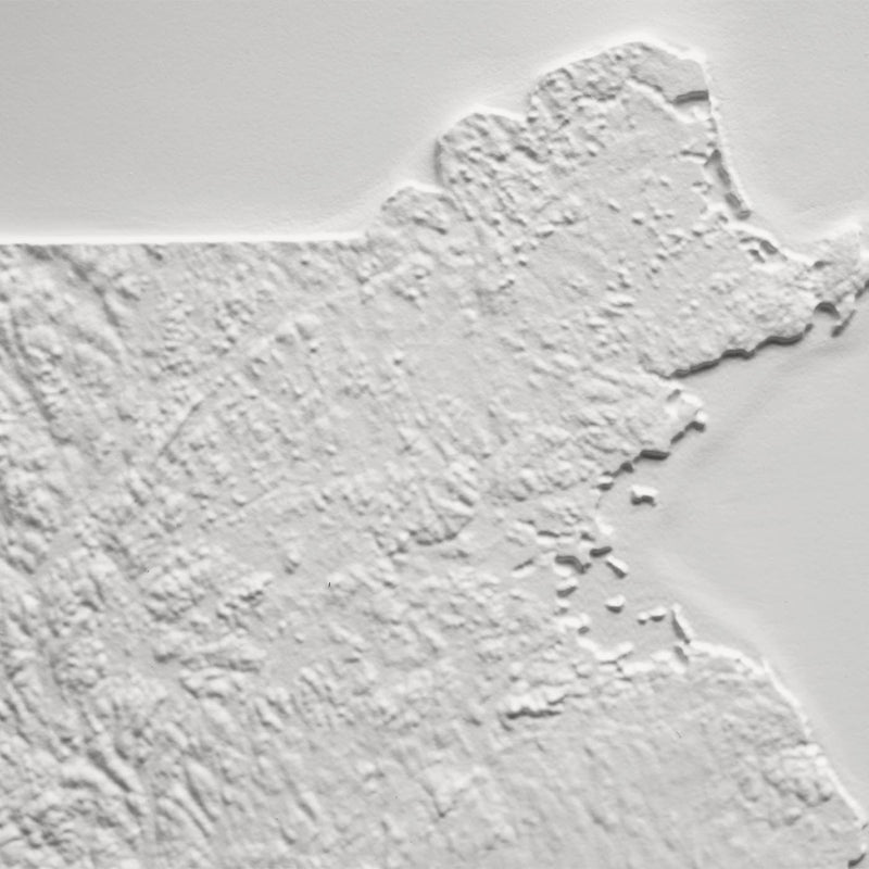 Massachusetts 3D Raised Relief Map - Muir Way - 3D