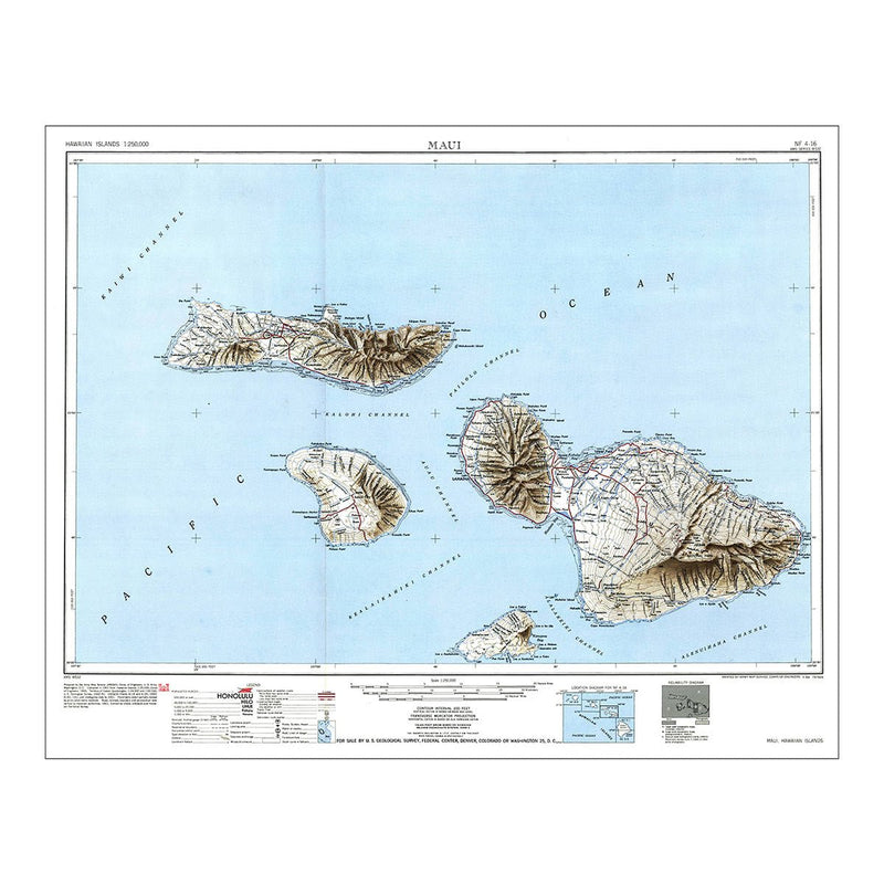 Maui, HI 1951 USGS Map - Muir Way - Vintage Map