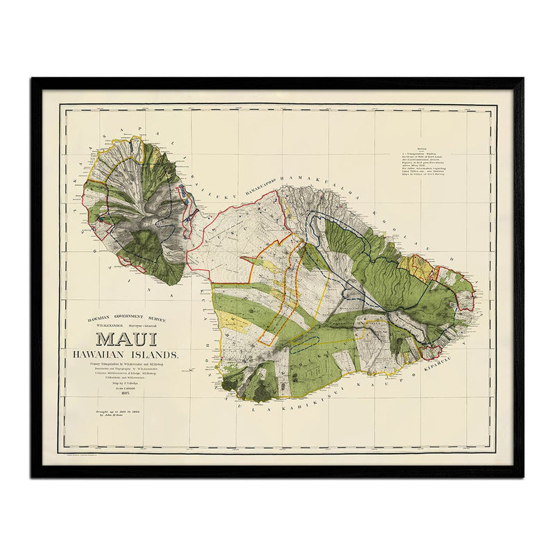 Maui Island 1903 Map - Muir Way - Vintage Map