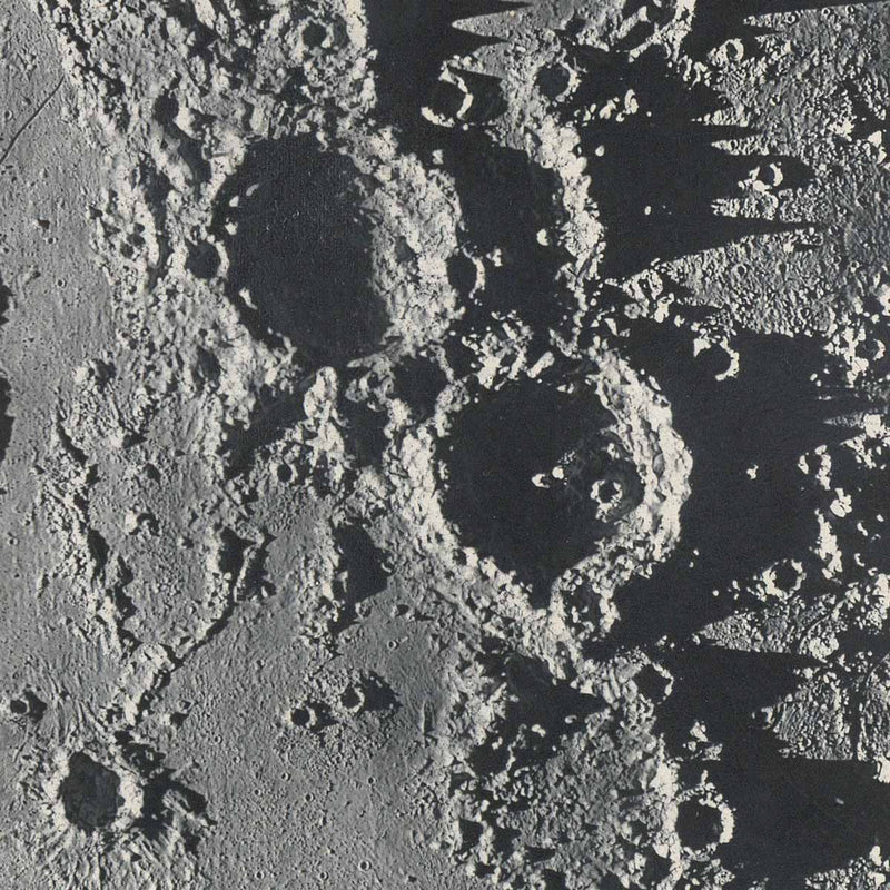 1874 Mercator and Campanus Moon Craters Print - Muir Way - Astronomy