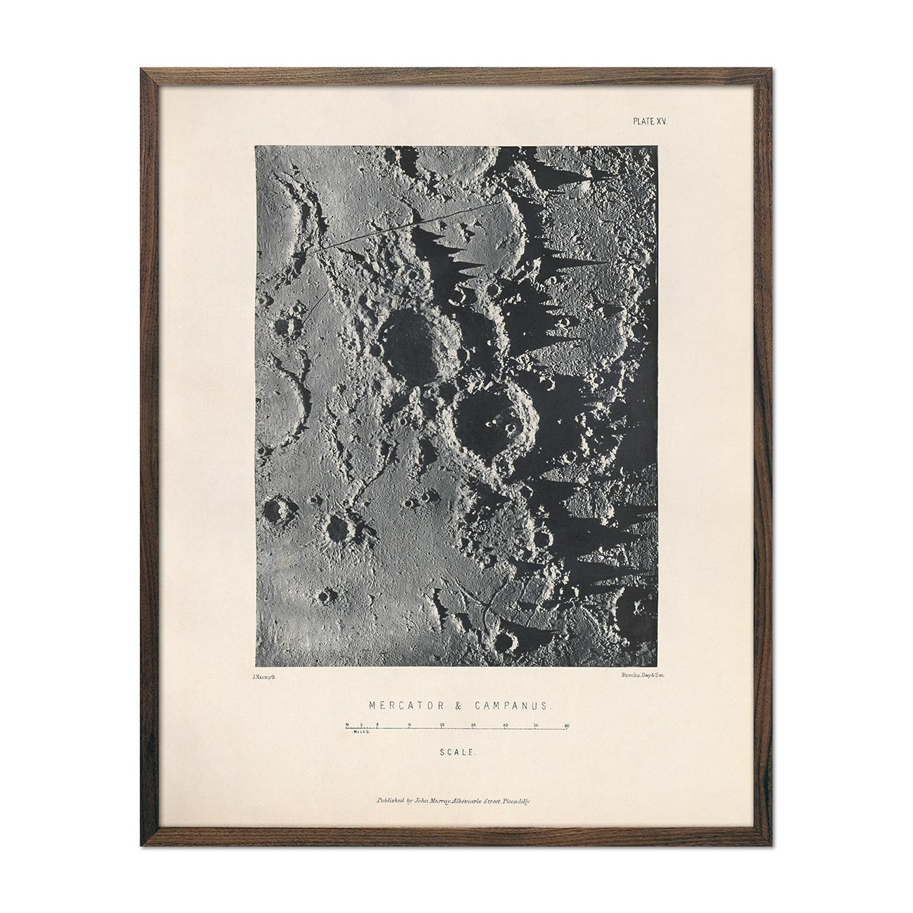 1874 Mercator and Campanus Moon Craters Print