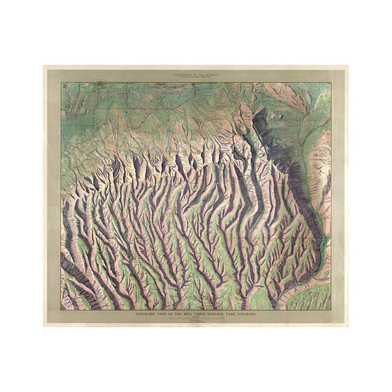 Mesa Verde National Park Map 1914 - Muir Way - Vintage Map