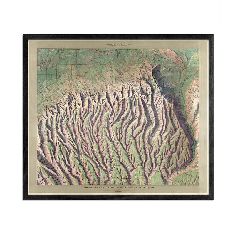 Mesa Verde National Park Map 1914 - Muir Way - Vintage Map