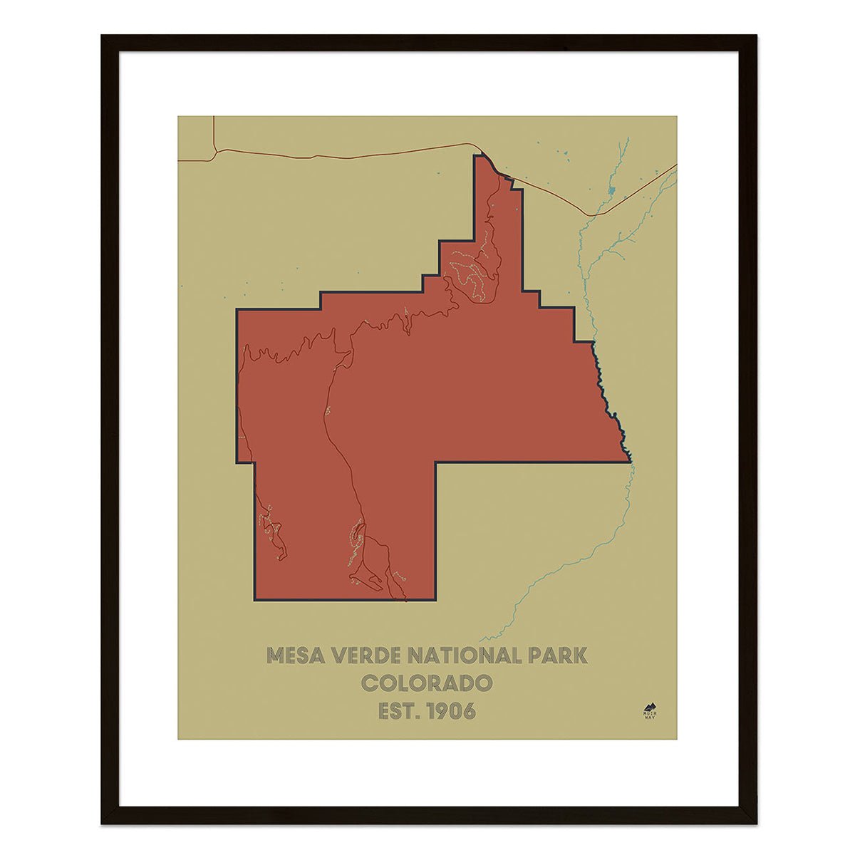 Mesa Verde National Park Poster National Park Map Muir Way