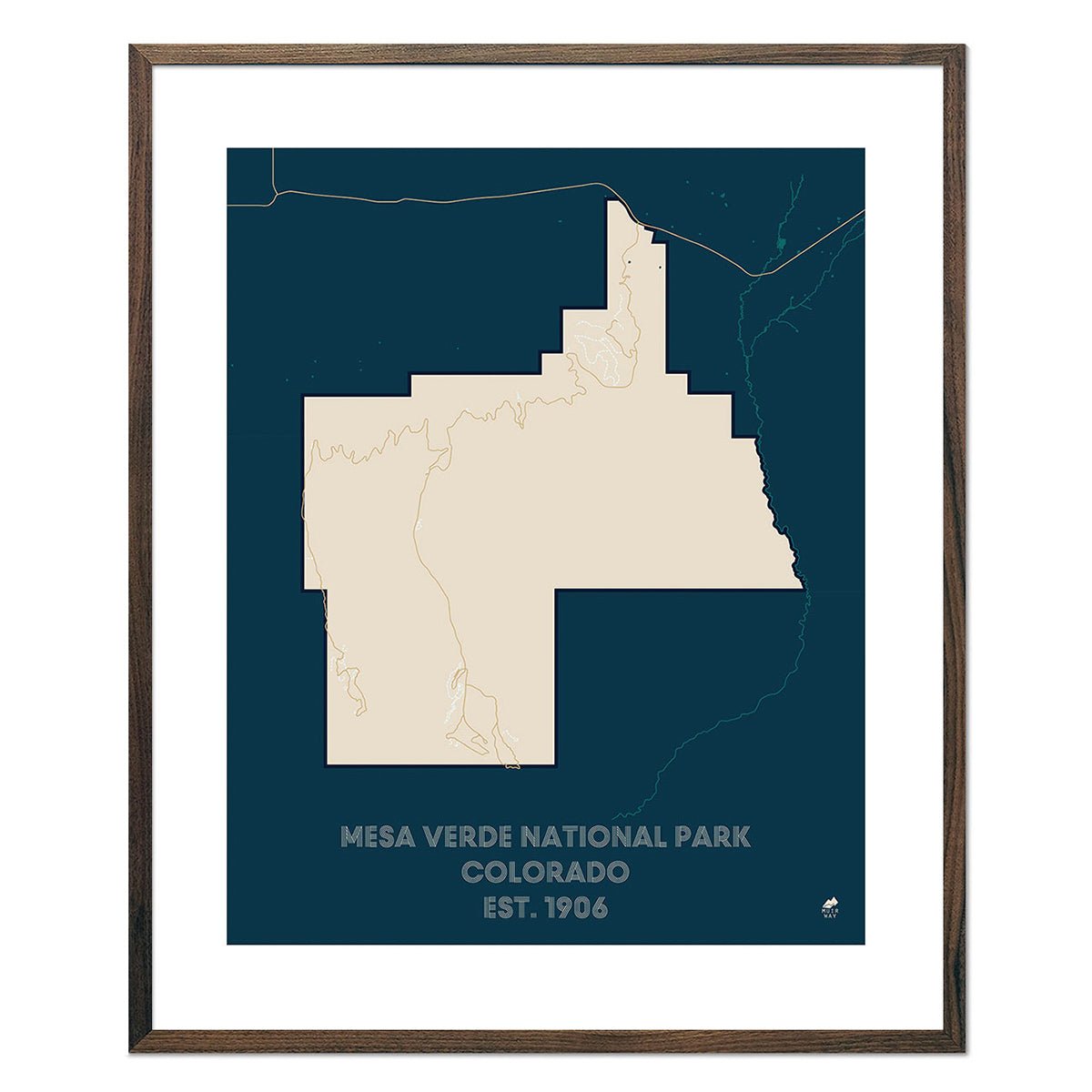 Mesa Verde National Park Poster National Park Map Muir Way