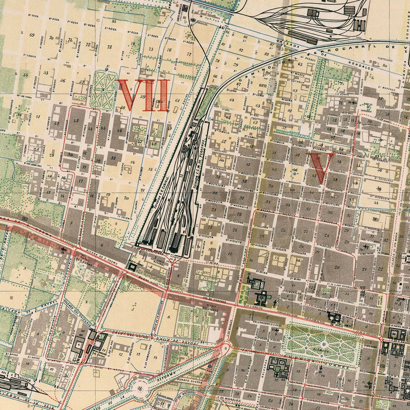 Mexico City Map 1886 - Muir Way - Vintage Map