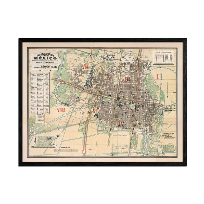 Mexico City Map 1886