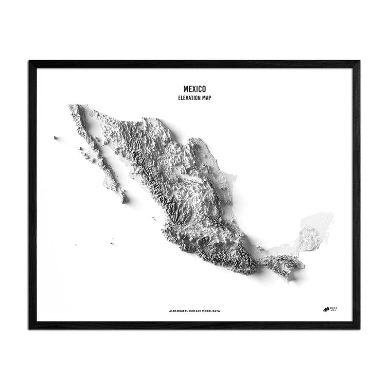 Mexico Elevation Map - Muir Way - Elevation