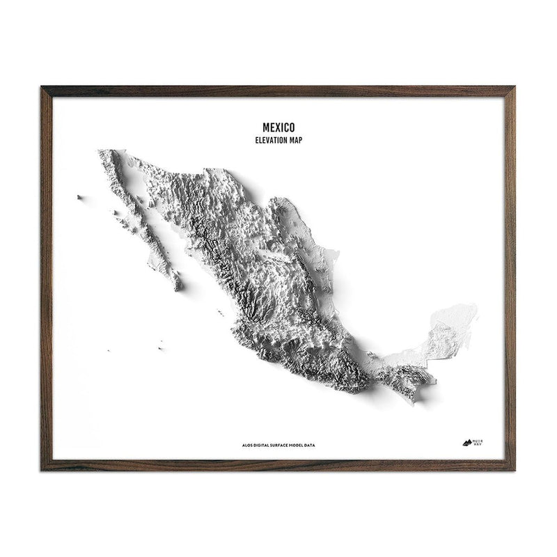 Mexico Elevation Map - Muir Way - Elevation