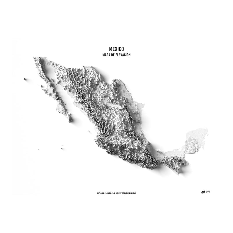 Mexico Elevation Map - Muir Way - Elevation