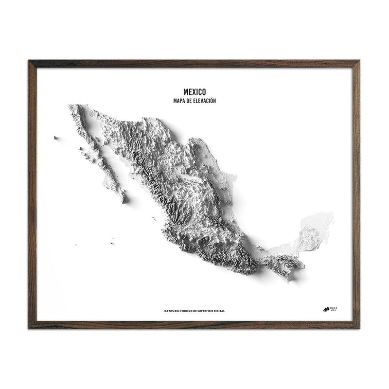 Mexico Elevation Map - Muir Way - Elevation