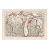 Michigan and Wisconsin 1883 Map