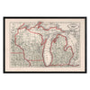 Michigan and Wisconsin 1883 Map