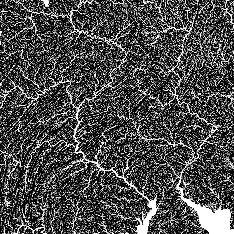 Mid Atlantic Regional Hydrological Map - Muir Way - Hydrology