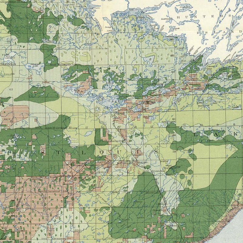 Pine Region of Minnesota 1899 Map - Muir Way - Vintage Map