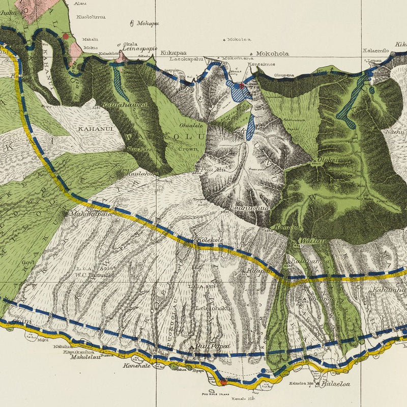 Molokai Island 1906 Map - Muir Way - Vintage Map