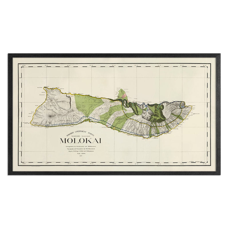 Molokai Island 1906 Map - Muir Way - Vintage Map