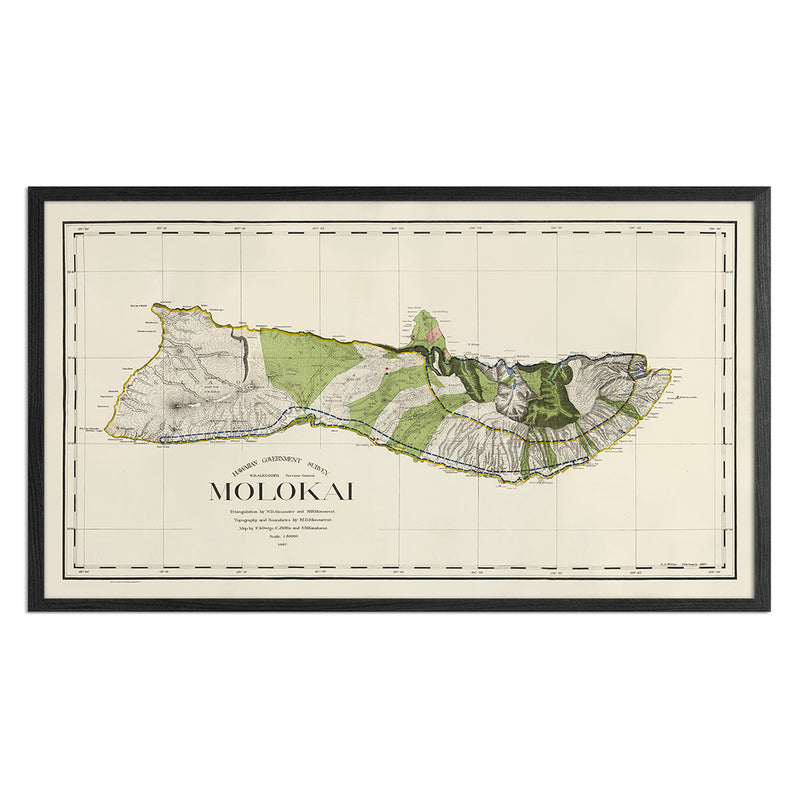 Vintage Map of Molokai from 1906