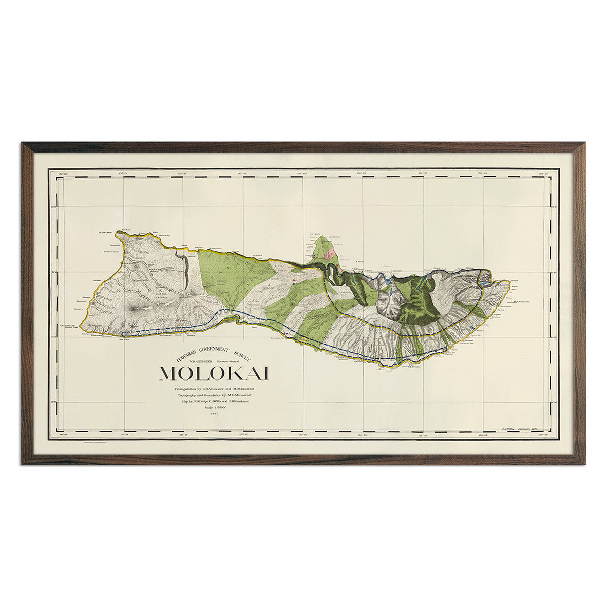 Vintage Map of Molokai from 1906