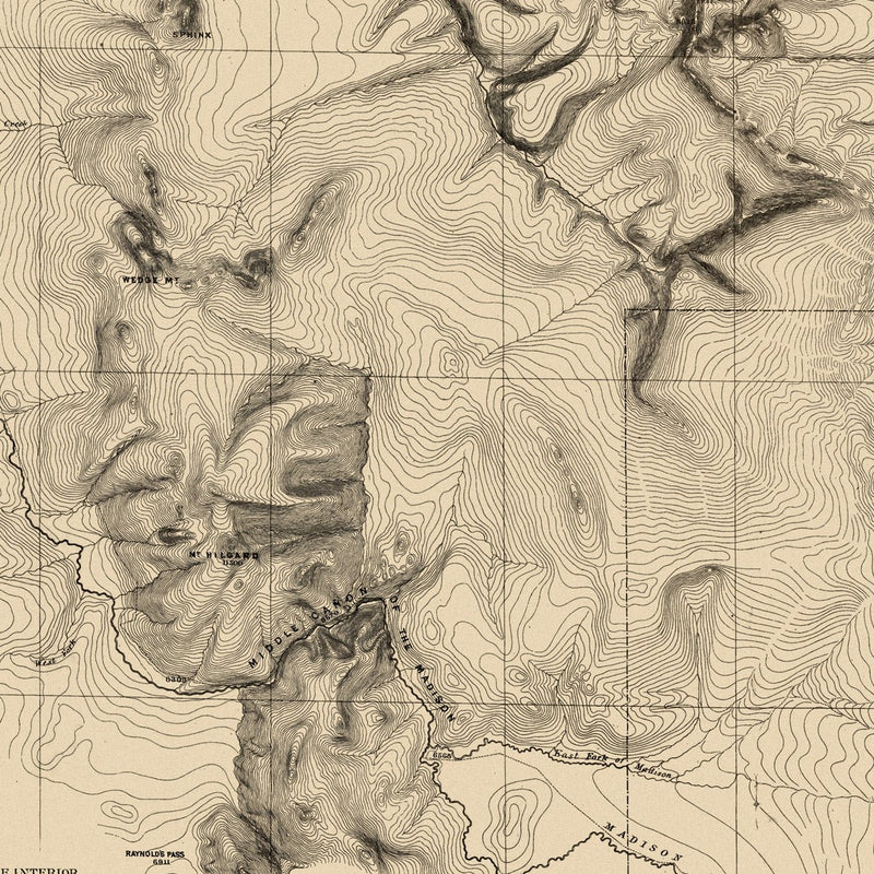 Montana and Wyoming Territories Map 1872 - Muir Way - Vintage Map