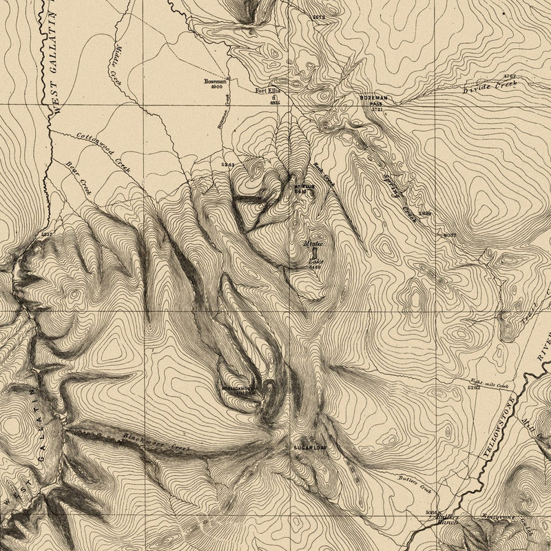 Montana and Wyoming Territories Map 1872 - Muir Way - Vintage Map