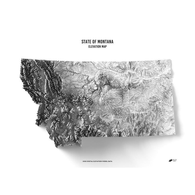 Montana Elevation Map - Muir Way - Elevation