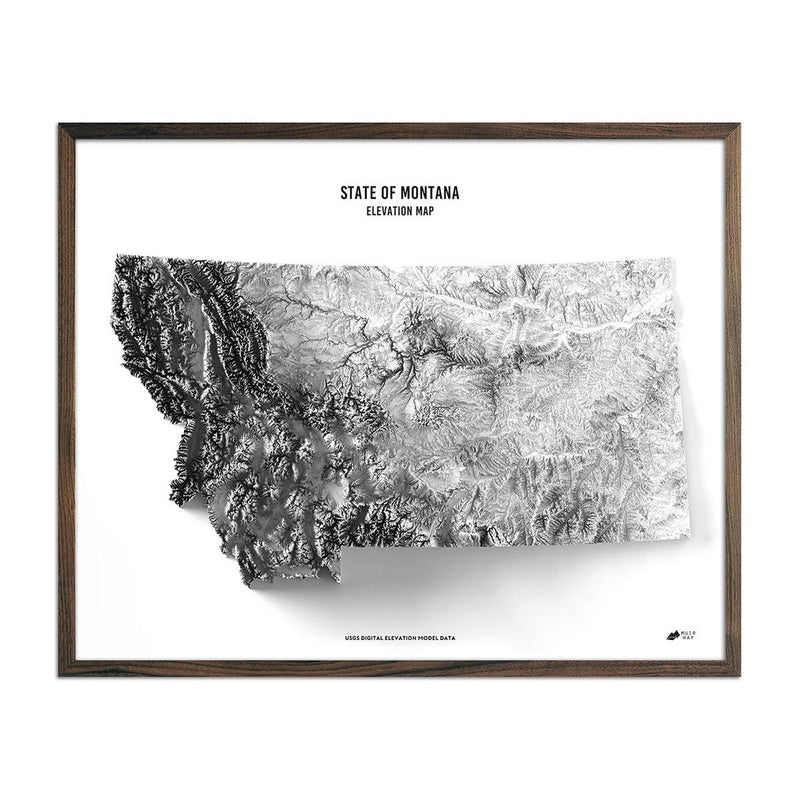 Montana Elevation Map - Muir Way - Elevation