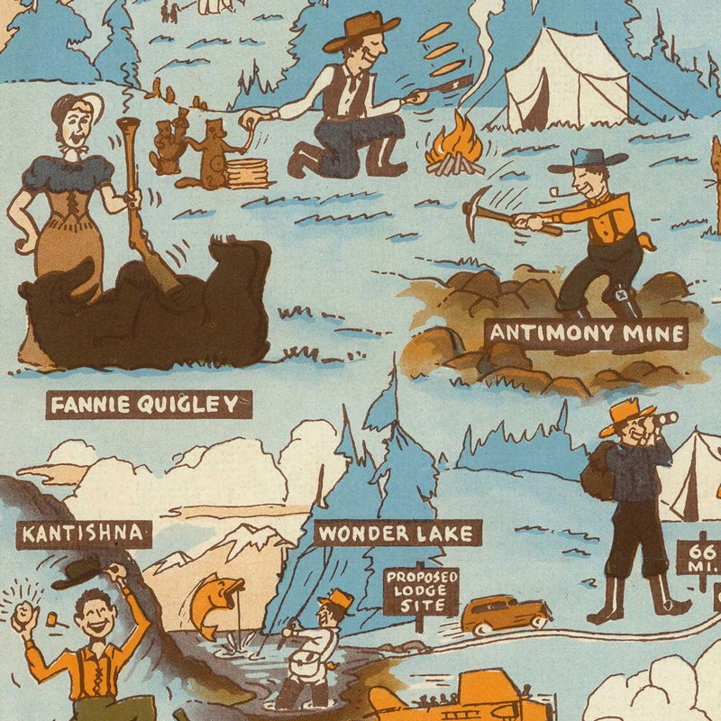 Mt. McKinley National Park Map 1937 - Muir Way - Vintage Map