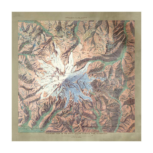 Mount Rainier National Park 3D Wooden Art