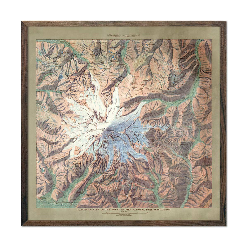 Mt. Rainier National Park Map 1914 - Muir Way - Vintage Map