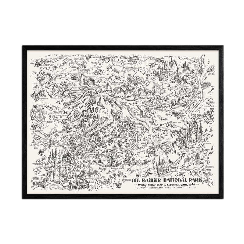Mt. Rainier National Park Map 1946 - Muir Way - Vintage Map