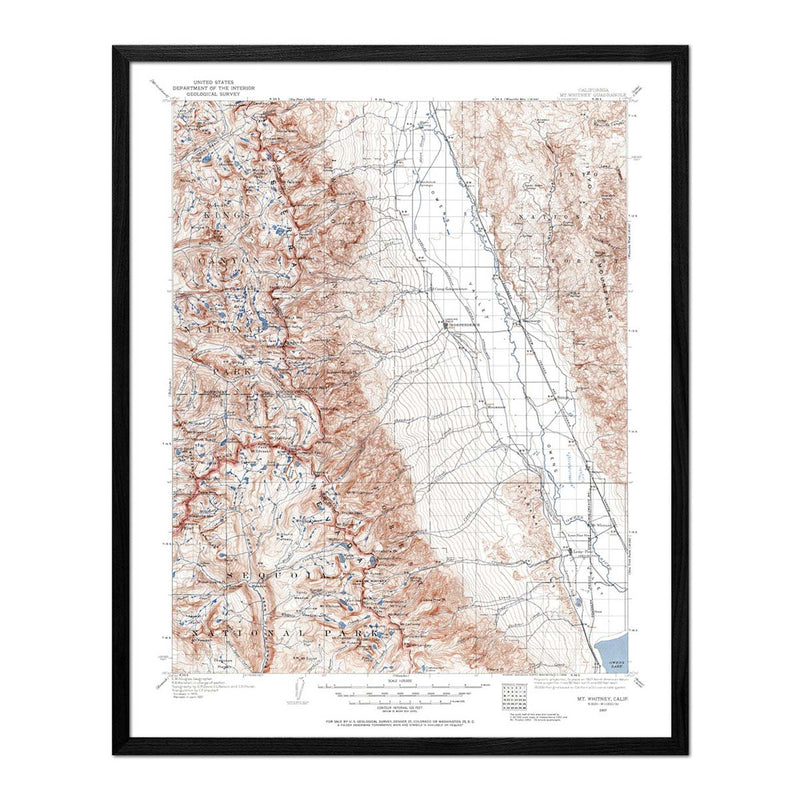 Mt. Whitney 1937 USGS Map - Muir Way - Vintage Map