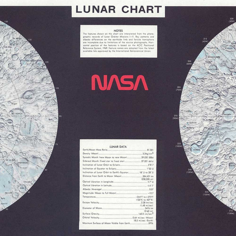NASA Lunar Chart 1979 - Muir Way - Vintage Map