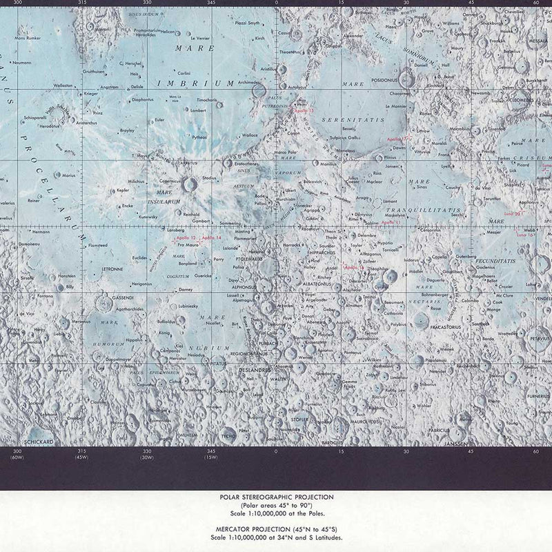 NASA Lunar Chart 1979 - Muir Way - Vintage Map