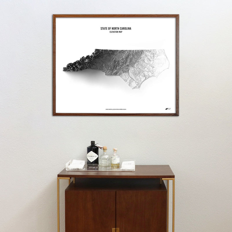 North Carolina Elevation Map - Muir Way - Elevation