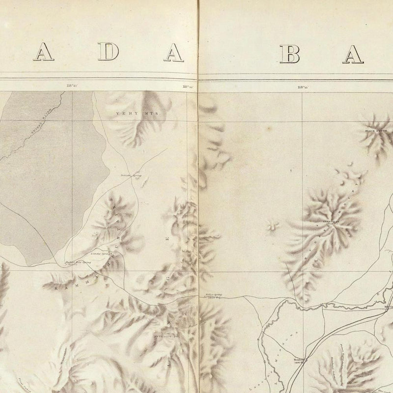 Nevada Basin 1876 Topographic Map - Muir Way - Vintage Map