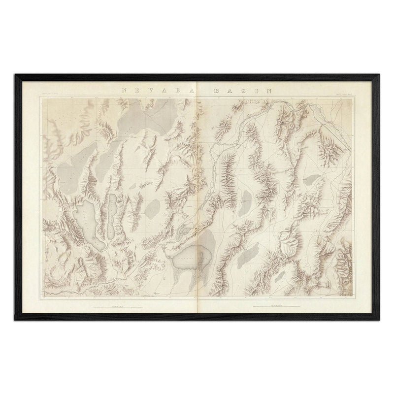 Nevada Basin 1876 Topographic Map - Muir Way - Vintage Map